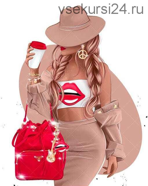 Red gold beige fashion clipart / Красный, золотой, бежевый модный клипарт (froufroucraft)