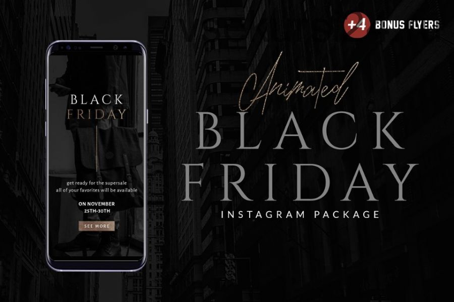 [CreativeMarket] Animated Black Friday Instagram Pack (Eviory)