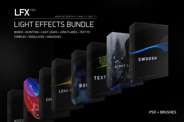 [CreativeMarket] Световые эффекты в Photoshop. LFX, Light Effects Bundle, 8 in 1