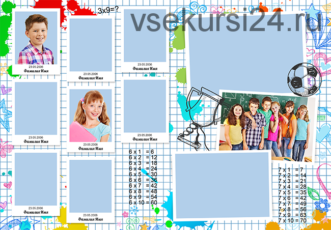 [ctw-design] Выпускная фотокнига для начальной школы - «Учебная тетрадь»