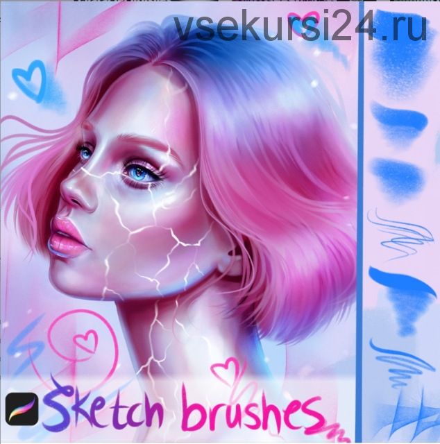 [Sandra Winther Art] Мини-Набор: Кисти для Procreate «Скетч». Sketch Brushes mini-set for Procreate