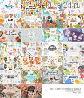 [TheHungryJPEG] Набор графики The Cutesy Creatures Bundle / Милые зверята