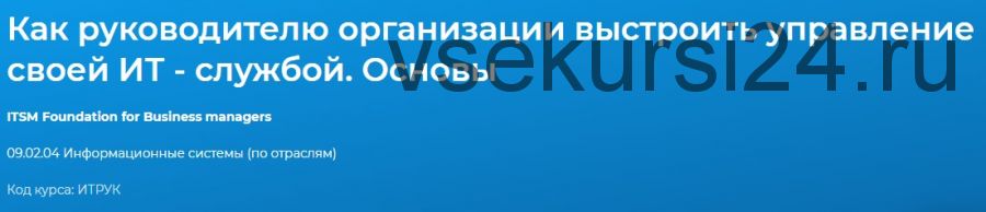 Как руководителю организации выстроить управление своей ИТ - службой. Основы (Данил Динцис)