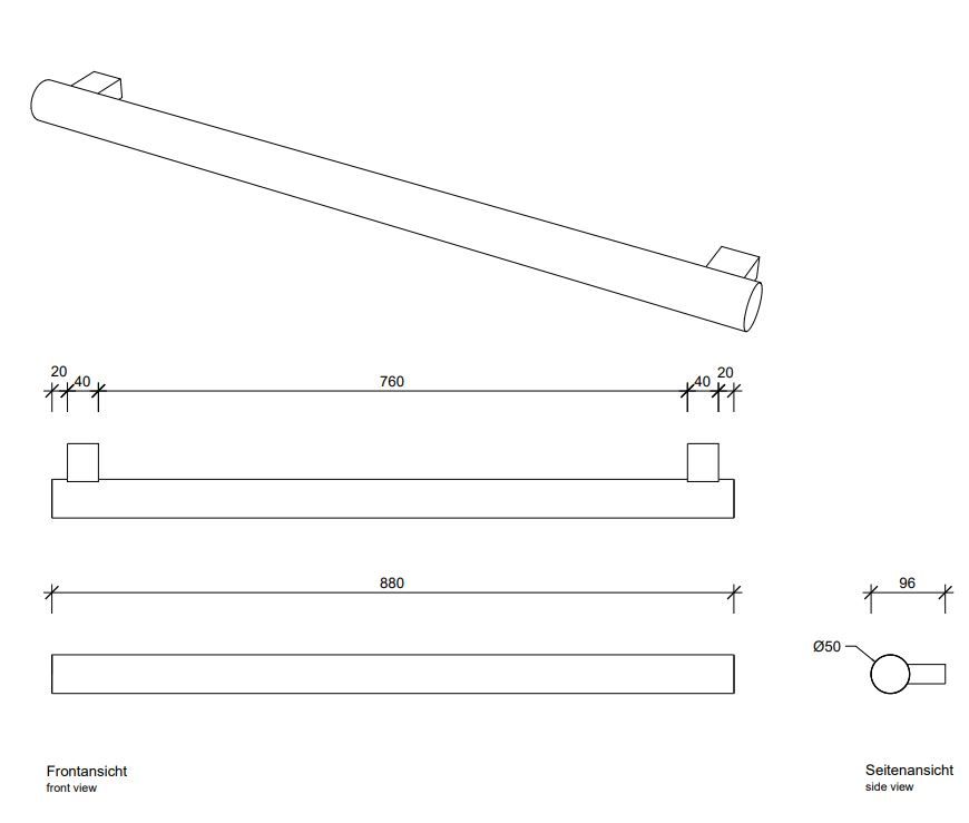 Полотенцедержатель Decor Walther TB HTE настенный 541000 5x88 схема 2