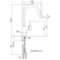 Кухонный смеситель Fantini Cafe с поворотным изливом 1852F схема 2