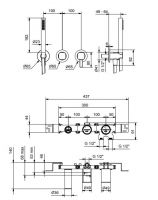 Смеситель встраиваемый Fantini Lame для душа M184B схема 2