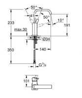 Фиксированный смеситель Grohe Allure для раковины 23076000 схема 2