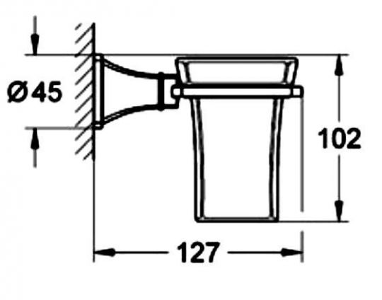 Стакан для зубных щеток Grohe Grandera подвесной 40626000 схема 2