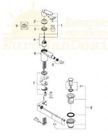 Глянцевый смеситель Grohe Eurosmart Cosmopolitan для биде 32839000 схема 3