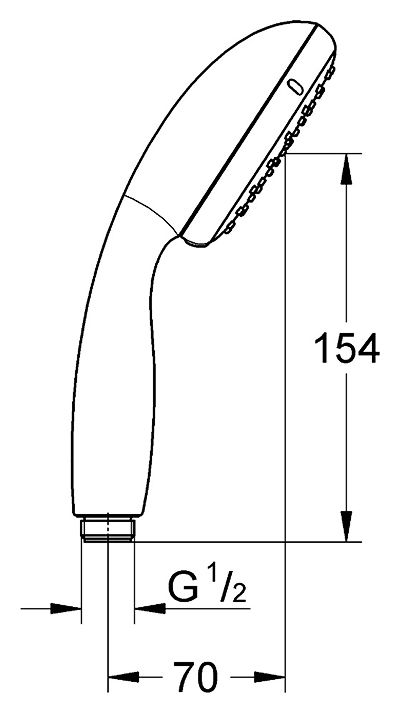 Хромированный Grohe Tempesta New ручной 27923001 (27923000) схема 1