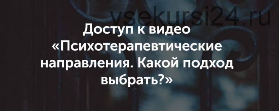 Психотерапевтическое направление. Какой подход выбрать? (Вероника Степанова)