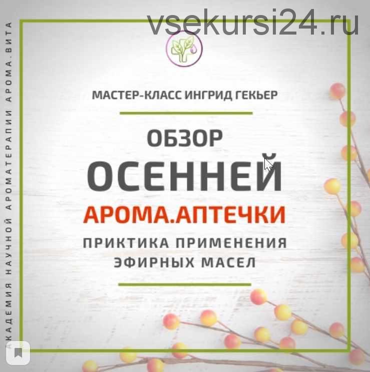 Обзор осенней АромаАптечки. Практика применения эфирных масел (Ингрид Гекьер)