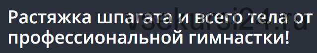 [Udemy] Растяжка шпагата и всего тела от профессиональной гимнастки (Александра Яковлева)