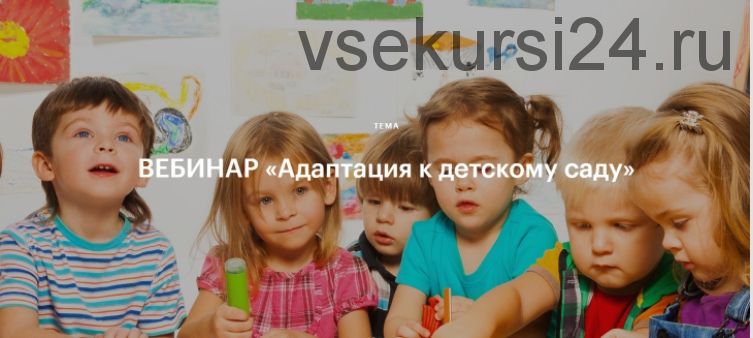 Вебинар. Адаптация к детскому саду ( Полина Харина)