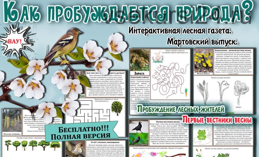 [Увлекательное обучение] Интерактивная Лесная газета. Мартовский выпуск Как пробуждается природа (Солдатова Елена)