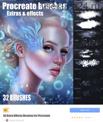 32 Extra Effects Brushes for Procreate / 32 кисти спецэффектов (Sandra Winther)