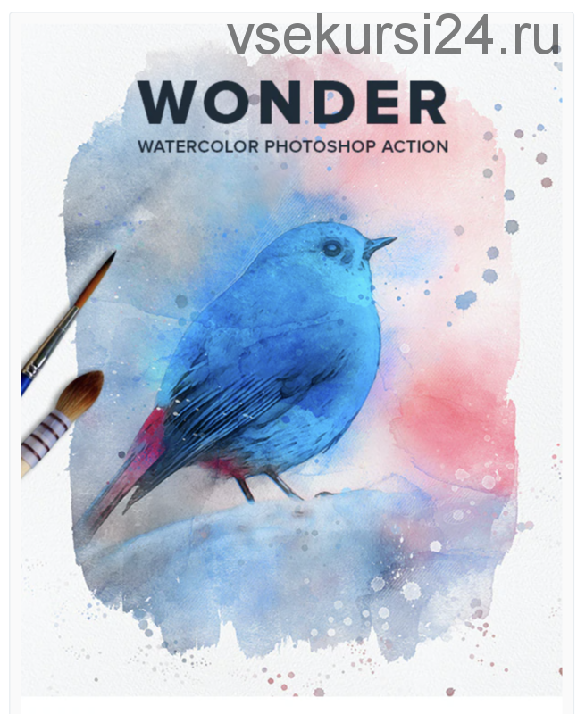 [graphicriver.net] Wonder Watercolor Photoshop Action / Экшен Photoshop 'Чудо-акварель'