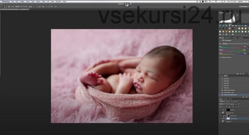 Newborn Editing. Обработка фотографий новорожденных, на английском (Jessica Vaughn)