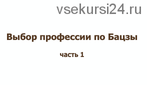 Выбор профессии и вида деятельности по бацзы (Анна Подчернина)