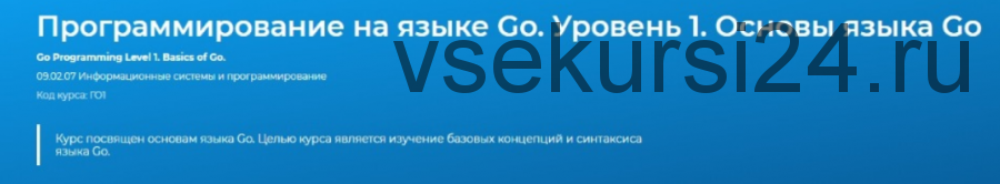 [Специалист] Программирование на языке Go. Уровень 1. Основы языка Go (Евгений Власов)