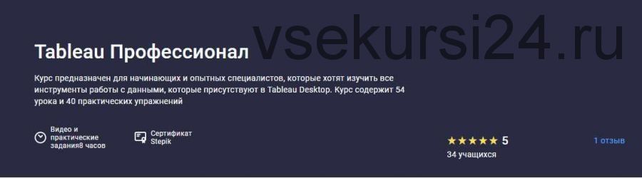 [Stepik] Tableau Профессионал (Артём Прытков)