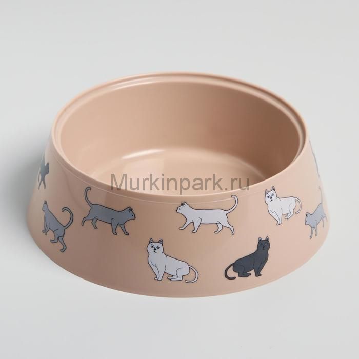 Миска Cats 0,3 л, 14,5 x 14,5 x 4 см, микс