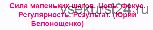 Сила маленьких шагов. Цель. Фокус. Регулярность. Результат. (Юрий Белонощенко)