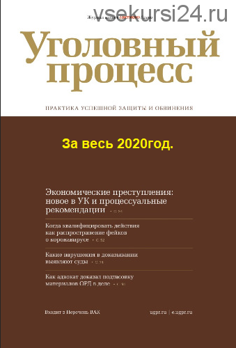 [Актион-МЦФЭР] Уголовный процесс За весь 2020год