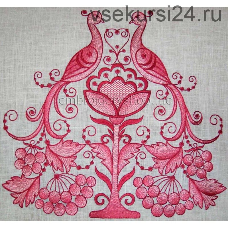 Дизайн машинной вышивки 'Рушник с птицами wed0005_195x279 мм (+2 части)' [Embroideryshop]