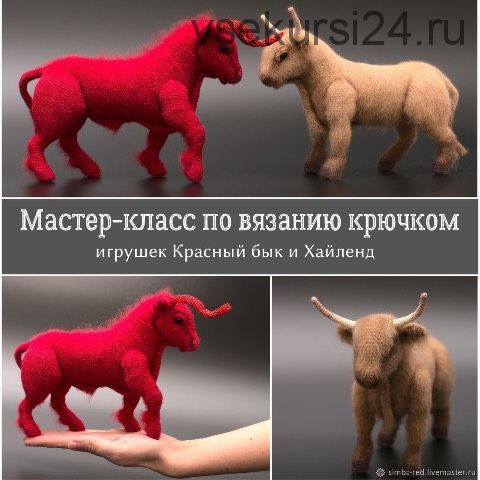 Мастер-класс по вязанию игрушки крючком Огненный красный бык и Хайленд (Александра Simba)