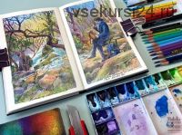 Смешанная техника для пленэра. линер, акварель и карандаши. Онлайн практика (Натали Ратковски)