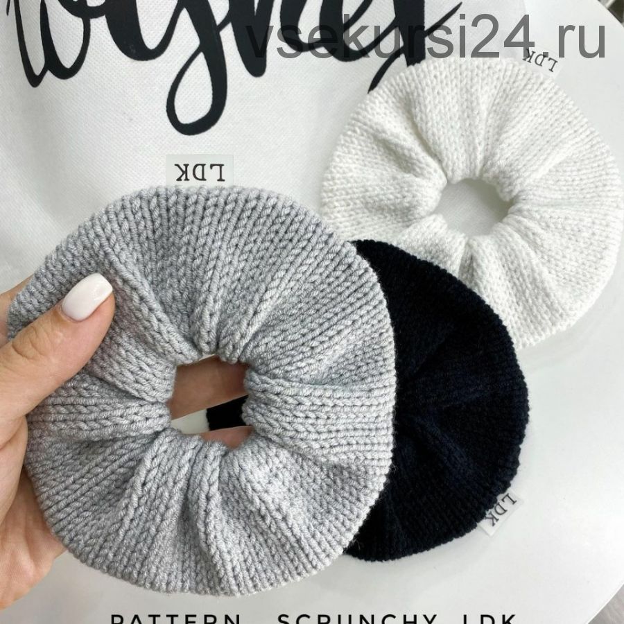 Вязаная резинка для волос Scrunchy (ld_knitting)