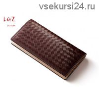 Кожаный длинный кошелек с плетеной обложкой, модель CCD-21 (LetZ pattern)