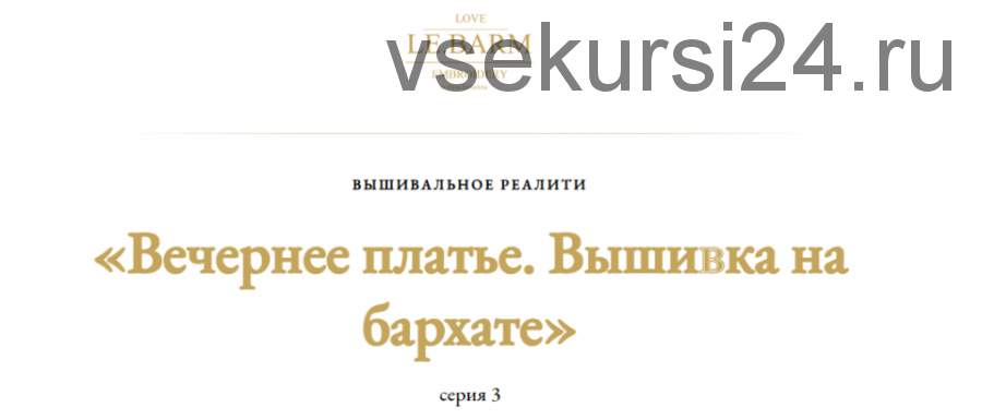 [Le.barm] Вечернее платье. Вышивка на бархате. Cерия 3