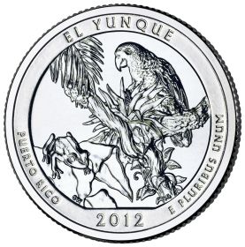 ПАРК №11 США - 25 центов 2012 год. Пуэрто-Рико. Национальный лес Эль-Юнке. UNC