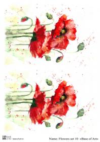Декупажная карта Base of art, 20*30 см, Flowers set 10