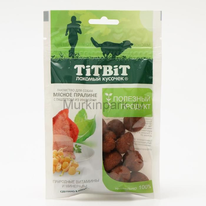 Лакомство TiTBiT для собак, пралине мясное паштет из индейки, 85 г