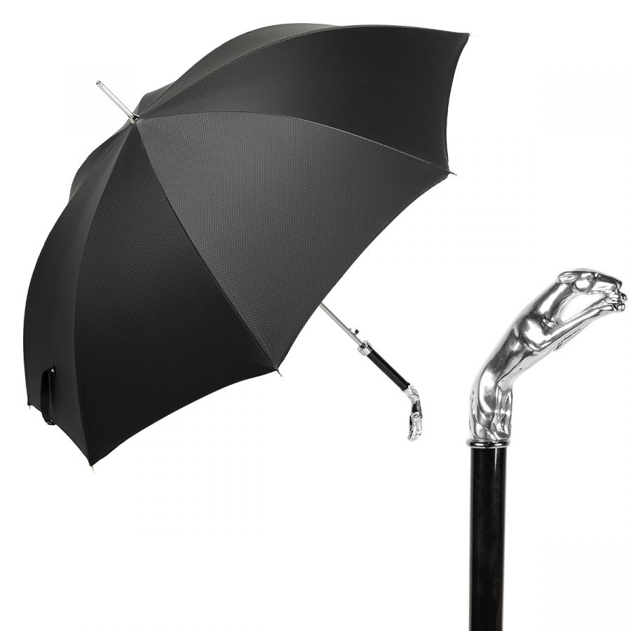 Зонт-трость Pasotti Greyhound Silver Grono Black