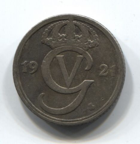 25 эре 1921 Швеция редкий год