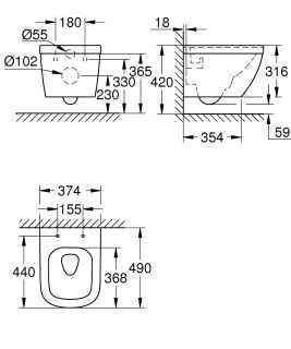 Grohe unitaz ölçüləri