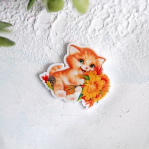 Кабошон-вырубка акриловый "Котенок" 3,5*3,2 см - 2 шт