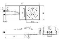Настенный верхний душ Fima - carlo frattini Wellness F2992NINOX 61,6х26,1 схема 2