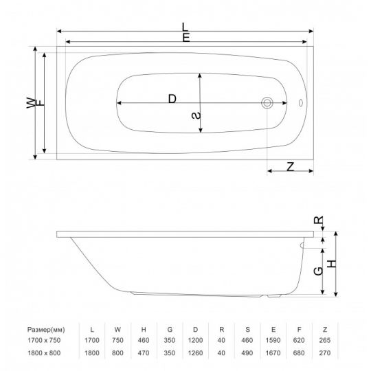 Акриловая ванна Excellent Layla без гидромассажа WAEX.LAY18WH 180x80 ФОТО