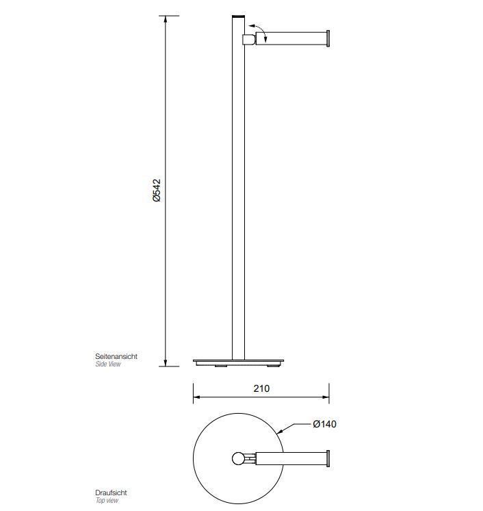 Держатель туалетной бумаги напольный Decor Walther DW 812400 схема 2