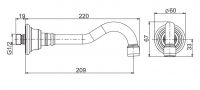 Излив в форме волны для ванны Fima - carlo frattini настенный F2157CR схема 2