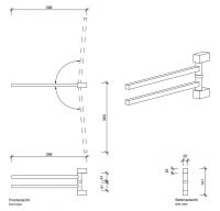 Настенный держатель полотенец Decor Walther CO HTH горизонтальный 560750 схема 6