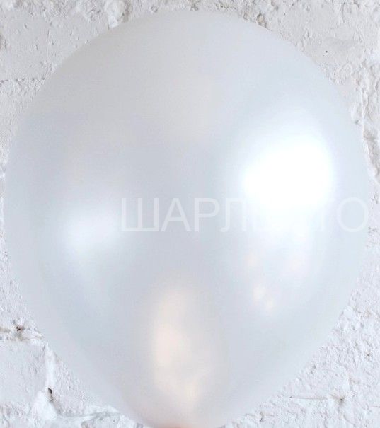 Шар БЕЛЫЙ МЕТАЛЛИК оформительский