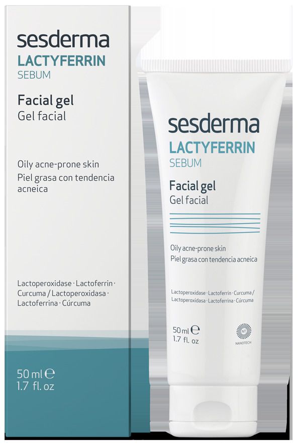 LACTYFERRIN Sebum facial gel – Гель для лица увлажняющий Sesderma (Сесдерма) 50 мл