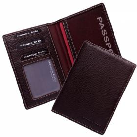 Обложка для паспорта с RFID защитой Stampa Brio 112-R-1485F Brown BGS