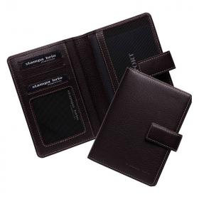 Обложка для паспорта с хлястиком Stampa Brio 212-1237P LS 02.02 G.Brown